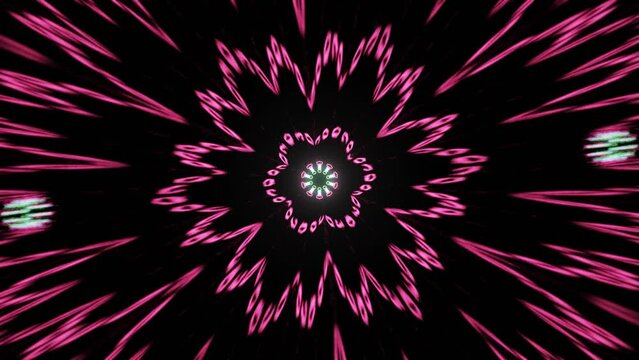 Abstract geometric animation. Neon lights. Loop able. Music background.