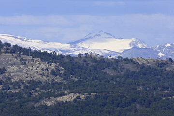 Fototapeta na wymiar Sierra de Guadarrama nevada Parque nacional Madrid