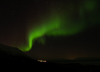 Fototapeta na wymiar Northern lights in the Swedish mountains