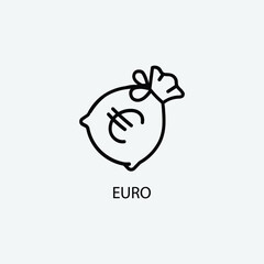 Euro vector icon illustration sign