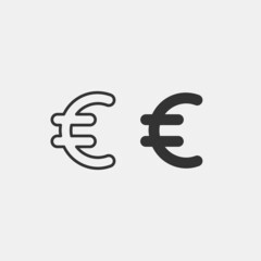 Euro vector icon illustration sign