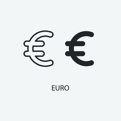 Euro vector icon illustration sign