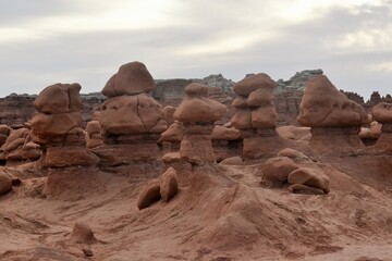 Fototapeta na wymiar Hoodoo formations in the desert