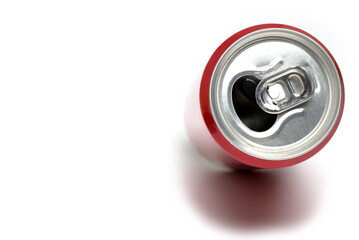 top beverage can red shadow white background