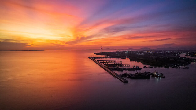 The beautiful sky with a bay at PATANI province,Thailand