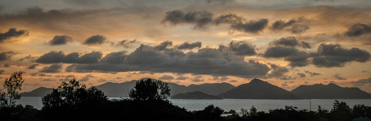 Views of La Digue island in Seychelles