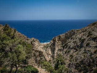 Sea views around the Katholiko gorge in Crete