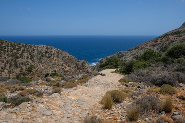 Sea views around the Katholiko gorge in Crete