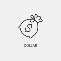Dollar vector icon illustration sign