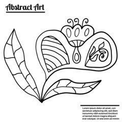 Colorful fantasy doodle cartoon flower isolated on white background. 