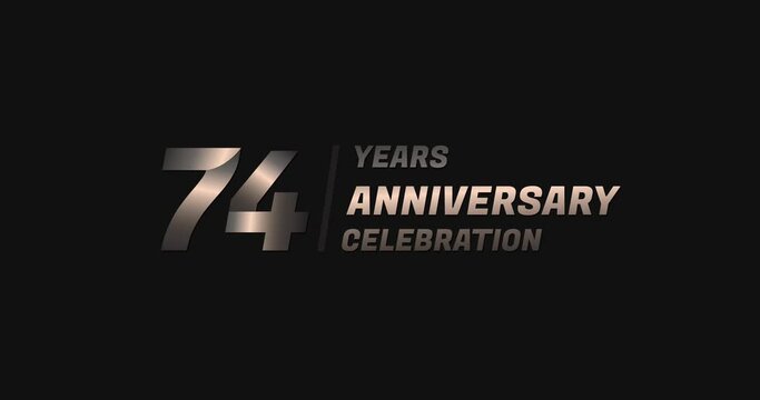 74 years gold anniversary celebration, modern animation design