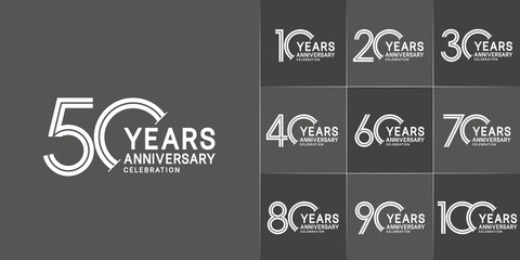 set of anniversary premium collection white color can be use for celebration event