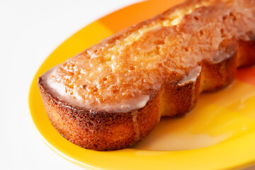 Big cupcake. Freshly baked cupcake on a plate. Selective soft focus.