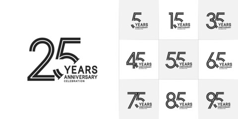 set of anniversary premium collection black color can be use for celebration event