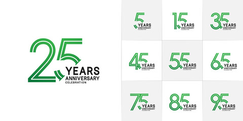 set of anniversary premium collection green and black color can be use for celebration event