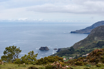 Landscape of the Atlantic coast in the north of Galicia, Spain, Europe.