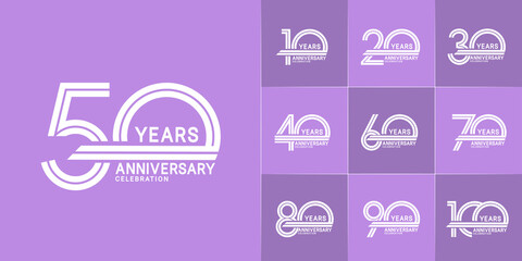 set of anniversary premium collection white color can be use for celebration event