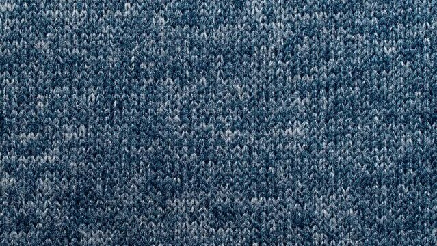 Blue trendy color of the year 2022 melange knitted fabric made of heather mixed yarn textured background