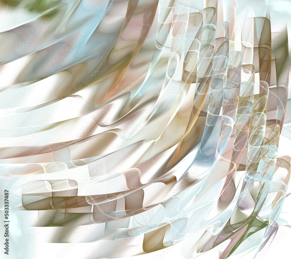 Poster the gradient flow is located diagonally. delicate abstract wavy fractal background. 3d rendering. 3d
