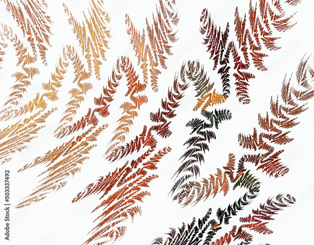Poster the color of the abstract tiger skin. zigzag texture on a white background. abstract fractal backgro