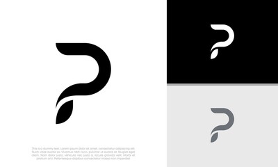 Initials P logo design. Initial Letter Logo.	
