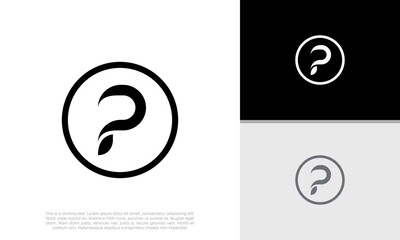 Initials P logo design. Initial Letter Logo.	
