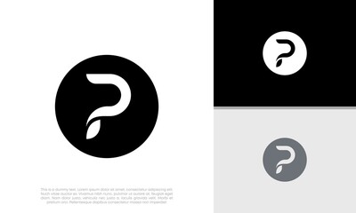 Initials P logo design. Initial Letter Logo.	
