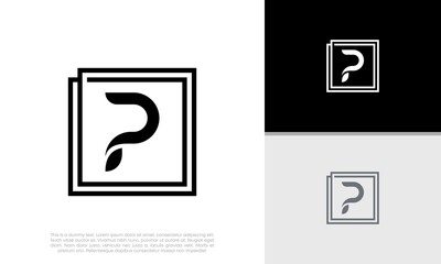 Initials P logo design. Initial Letter Logo.	
