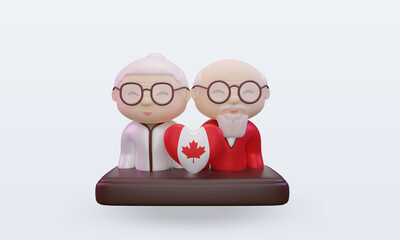 3d grandparents day love Canada flag rendering front view