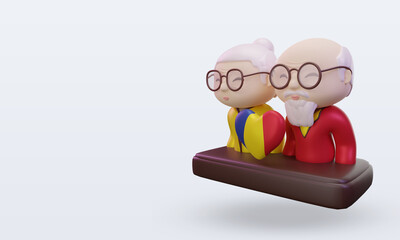 3d grandparents day love Romania flag rendering right view