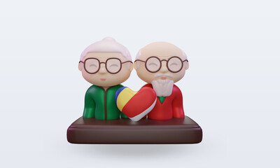 3d grandparents day love Seychelles flag rendering front view