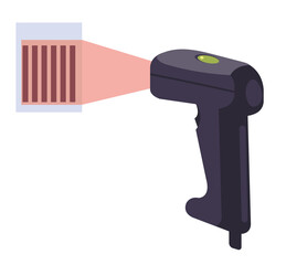 Barcode reader isolated concept. Vector flat cartoon graphic design illustration
