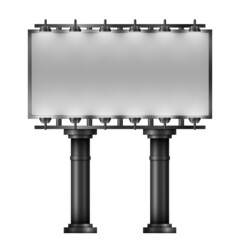 Obraz premium Blank advertising billboard steel structure, vector illustration