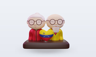 3d grandparents day love Venezuela flag rendering front view