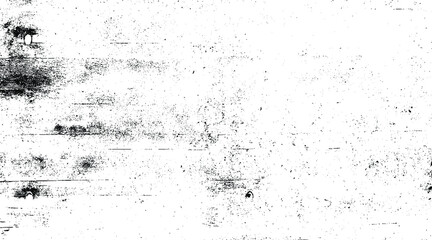 Monochrome texture composed of irregular graphic elements. Distressed uneven grunge background. Abstract vector illustration. Overlay for interesting effect and depth. Isolated on white background.