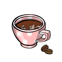 cup, mug of coffee with milk isolated on white background. vector