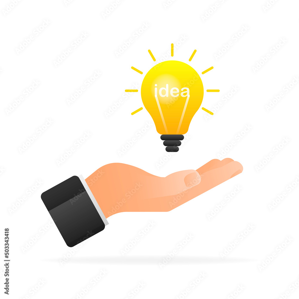 Poster idea lamp in cartoon style. isolated background. realistic vector illustration. simple vector illust