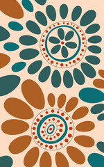 Abstract teal and light brown patterned background, vector illustration