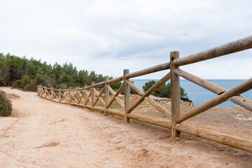 Fence near the rock arch in Portugal