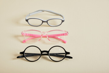 children's glasses, glasses for children, training concept, optics shop