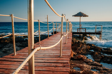 Wooden pier to the sea