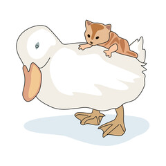 cat and duck