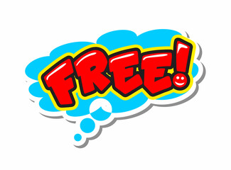 Free - Comic book style word in speech bubble with bomb explosive. Vector on transsparent background