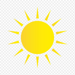 Sun icon. Weather sun icon. Yellow sun star. Summer elements for design. Vector illustration