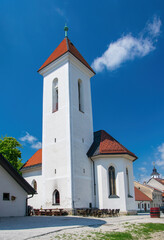 Fototapeta premium Old fortified Church of St. Sebastian, Fabian and Roch at Pungart in the medieval town of Kranj, Slovenia