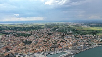 survol de Valras plage dans l'Hérault