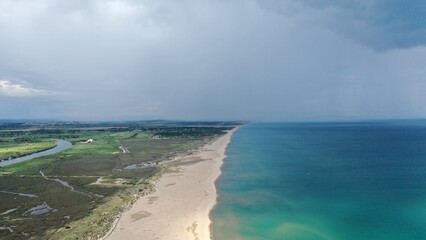 survol de Valras plage dans l'Hérault