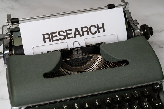 Research written on a paper in a type writer