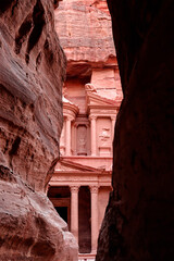 scorcio del tesoro di Petra attraverso il siq