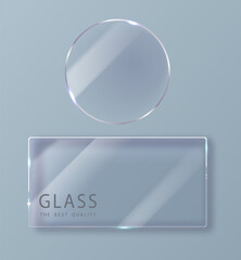 Vector glass frame. Isolated on a transparent background. Vector glass illustration